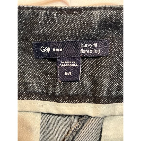 Gap Curvy Fit Flared Leg Pants Size 6A Dark Gray Denim - Picture 8 of 9